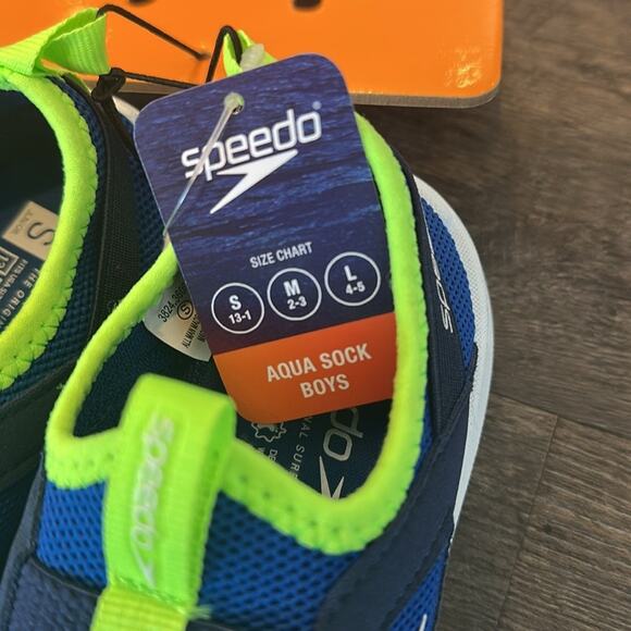 Speedo Junior Small Pull-On Picton Blue/Navy‎ Aqua Sock Water Shoes - Picture 9 of 10